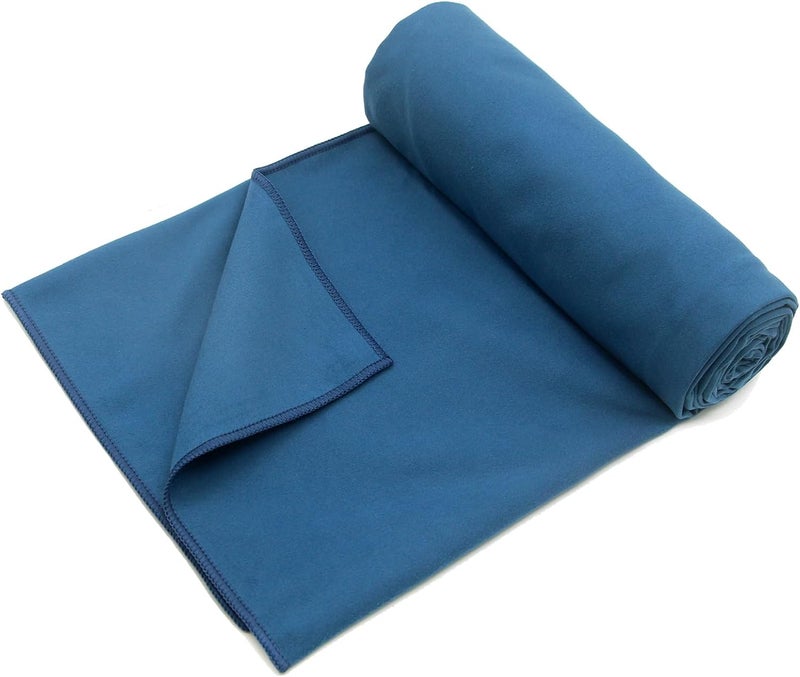 Eunzel Hot Yoga Towel Non Slip Yoga Mat Towel Non-Slip Sweat Absorbent Microfiber Towel for Hot Yoga, Pilates and Workout 72" x 26.5", Navy - Image 2